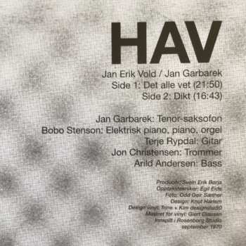 LP Jan Erik Vold: Hav 481882