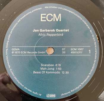 LP Jan Garbarek Quartet: Afric Pepperbird 568257