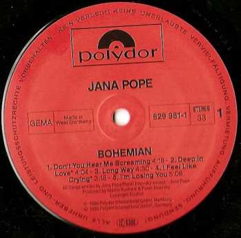 LP Jana Pope: Bohemian 119436