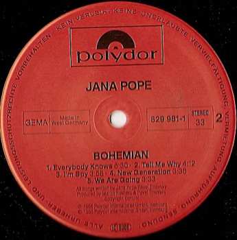 LP Jana Pope: Bohemian 119436