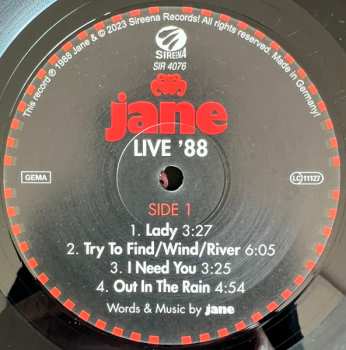 LP Jane: Live '88 LTD 630656