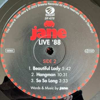 LP Jane: Live '88 LTD 630656