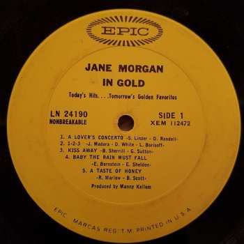 LP Jane Morgan: Jane Morgan In Gold Today's Hits...Tomorrow's Golden Favorites 596998