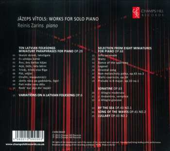 CD Jāzeps Vītols: Works for Solo Piano 630502