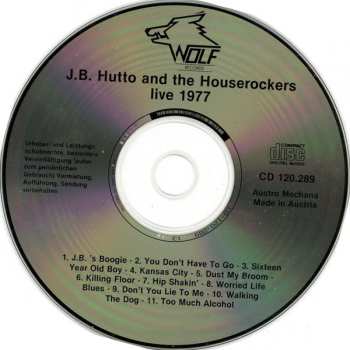 CD J.B. Hutto & The Houserockers: Live 1977 551264