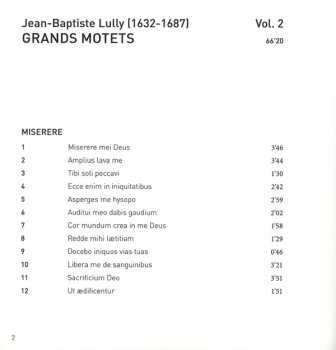 CD Jean-Baptiste Lully: Miserere · Quare Fremuerunt Gentes · Jubilate Deo (Grand Motets - Vol. 2) 579764