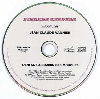 CD Jean-Claude Vannier: L'enfant Assassin Des Mouches 609197