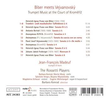 CD Jean-François Madeuf: Biber Meets Vejvanovský - Trumpet Music At The Court Of Kroměříž 599941