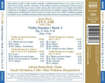 CD Jean Marie Leclair: Violin Sonatas • Book 3:  Op. 5, Nos. 5–8 459791