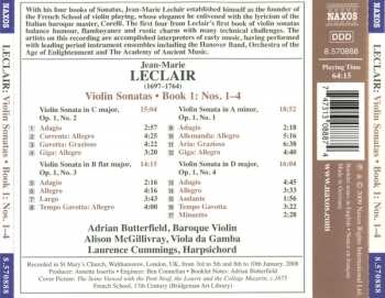 CD Jean Marie Leclair: Violin Sonatas • Book 1: Nos. 1-4 274808