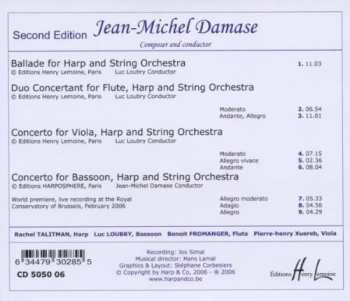 CD Jean-Michel Damase: Ballade, Duo Concertant Flute And Harp, Double Concerto's Viola And Harp, Bassoon And Harp 577544