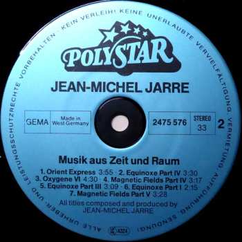 LP Jean-Michel Jarre: Musik Aus Zeit Und Raum 655643