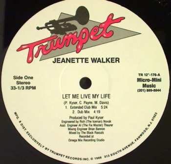 Album Jeanette Walker: Let Me Live My Life