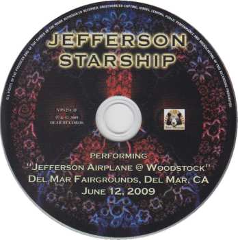 CD Jefferson Starship: Performing "Jefferson Airplane @ Woodstock" Del Mar Fairgrounds, Del Mar, CA June 12, 2009 627396