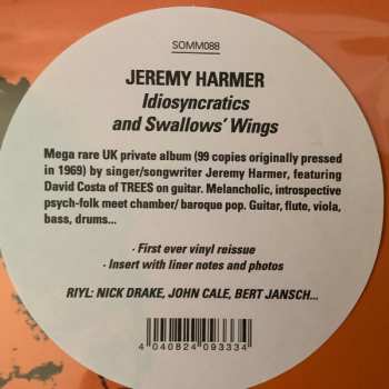 LP Jeremy Harmer: Idiosyncratics And Swallows Wings 607847