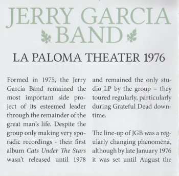 3CD The Jerry Garcia Band: La Paloma Theater 1976 555062