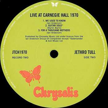 2LP Jethro Tull: Live At Carnegie Hall 1970 LTD 585762