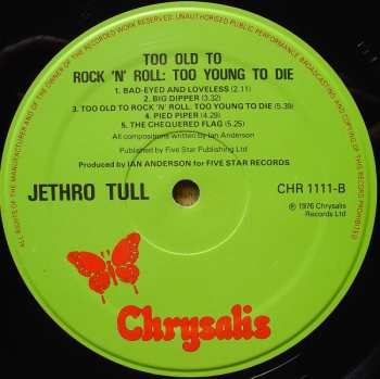 LP Jethro Tull: Too Old To Rock 'N' Roll: Too Young To Die! 663790