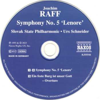 CD Joseph Joachim Raff: Symphony No. 5 'Lenore' 491722