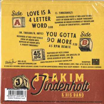 SP Joakim Tinderholt & His Band: Love Is A 4 Letter Word B/W You Gotta Do More LTD 86852