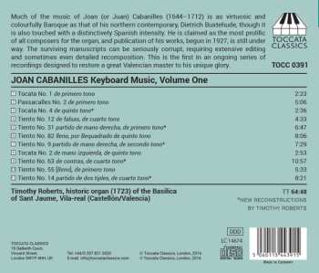 CD Juan Cabanilles: Keyboard Music, Volume One: Eleven Organ Pieces 451466