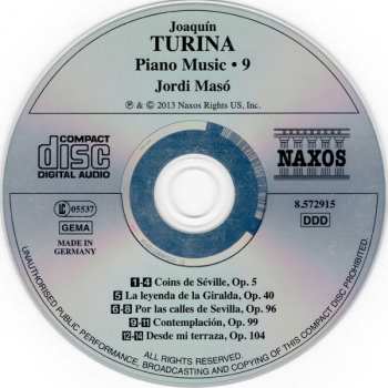 CD Joaquin Turina: Coins De Séville (Piano Music • 9) 555626