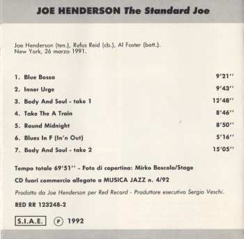 CD Joe Henderson: The Standard Joe 553216