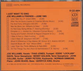 CD Joe Williams: Joe Williams & Friends June 1985 - I Just Want To Sing 654418