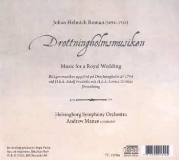 CD Johan Helmich Roman: Drottningholmsmusiken, Music For A Royal Wedding 547218