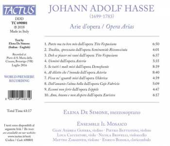 CD Johann Adolf Hasse: Arie D'Opera 123383