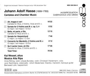 CD Johann Adolf Hasse: Hasse . Cantatas And Chamber Music 451140