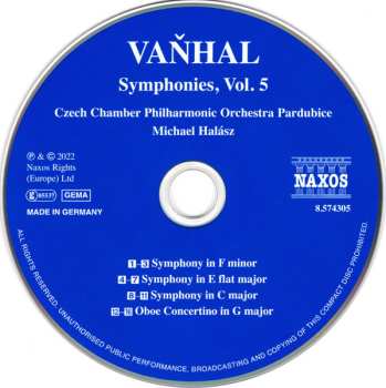 CD Johann Baptist Vanhal: Symphonies, Vol. 5 595284