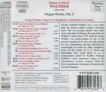 CD Johann Gottfried Walther: Organ Works Volume 1 350819