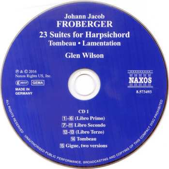 2CD Johann Jakob Froberger: 23v Suites For Harpsichord 460624