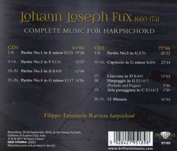 2CD Johann Joseph Fux: Complete Music For Harpsichord 7709