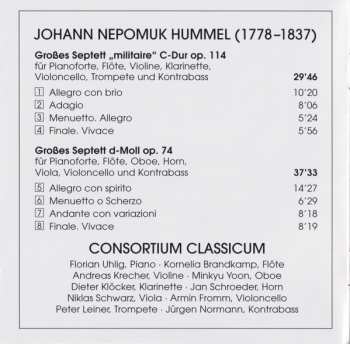 CD Johann Nepomuk Hummel: Septette Op. 74 | Op. 114 185596