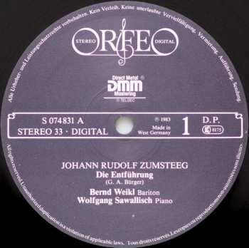 LP Johann Rudolf Zumsteeg: Balladen 600030