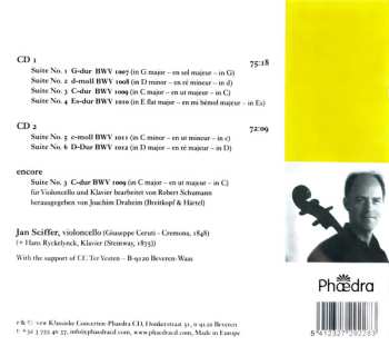 2CD Johann Sebastian Bach: 6 Suites für Violoncello 554942