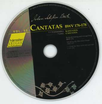 CD Johann Sebastian Bach: Cantatas BWV 176-178 407807