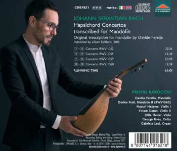 CD Johann Sebastian Bach: Harpsichord Concertos Transcribed For Mandolon 296143