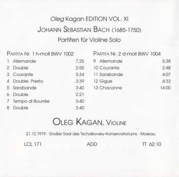 CD Johann Sebastian Bach: Partiten Für Violine Solo BWV 1002 & No. 2 BWV 1004 474773