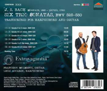 CD Johann Sebastian Bach: Six Trio Sonatas BWV 525-530 (Transcribed For Harpsichord And Guitar) 329439