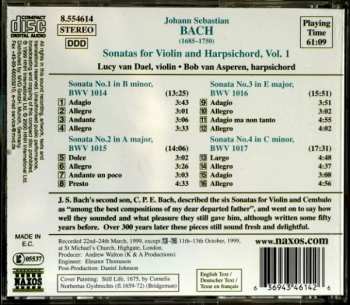 CD Johann Sebastian Bach: Sonatas For Violin And Harpsichord, Volume 1 230050