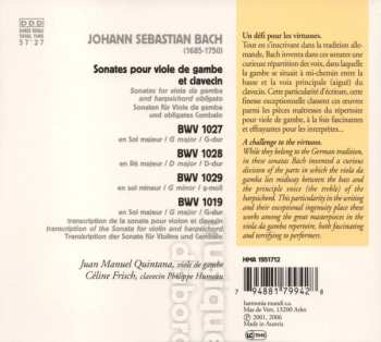 CD Johann Sebastian Bach: Sonates Pour Viole De Gambe Et Clavecin  302660