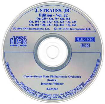 CD Johann Strauss Jr.: J. Strauss, Jr.:  Edition • Vol. 22 555117