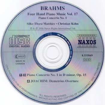 CD Johannes Brahms: Four Hand Piano Music Vol. 17 174297