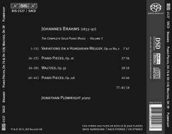 SACD Johannes Brahms: Variations, Op. 21/2; Piano Pieces, Opp. 76 & 118; Waltzes, Op. 39 597760