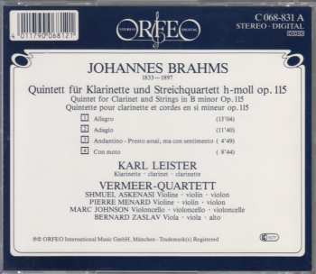 CD Johannes Brahms: Klarinettenquintett Op. 115 628447