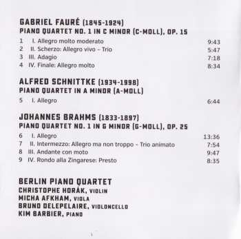 CD Johannes Brahms: Piano Quartets 251382