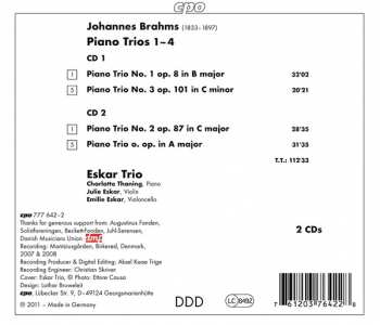 2CD Johannes Brahms: Piano Trios Nos. 1-4 150544